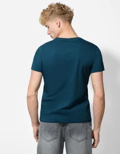 Jean Pascale T-shirt - Print - turkoois Clearance