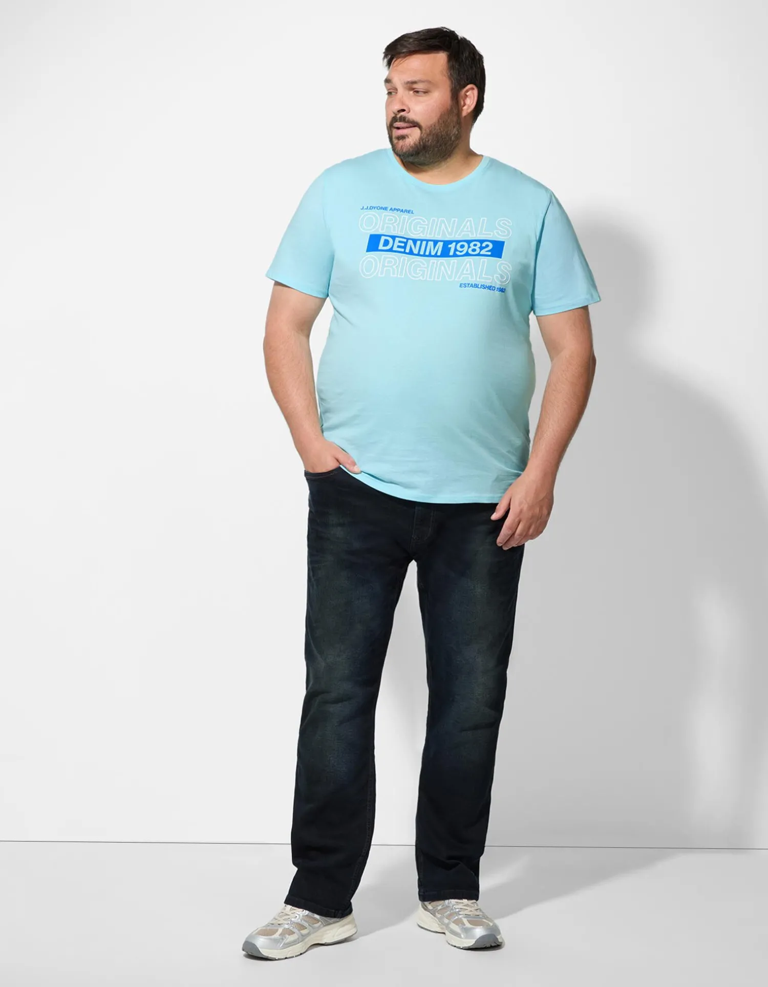 Jean Pascale T-shirt - Print - turkoois Fashion
