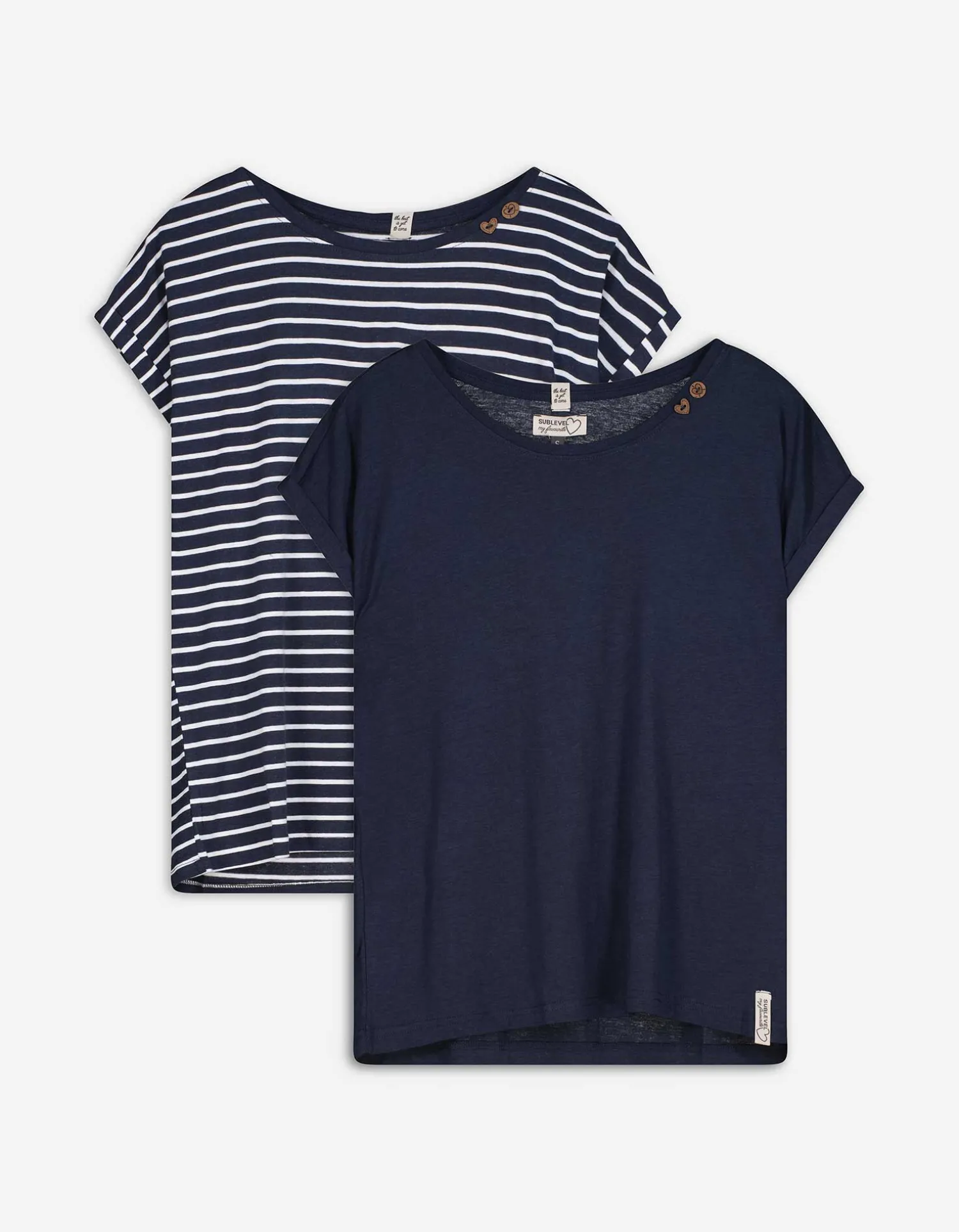 Takko T-shirt - set van 2 donkerblauw Best