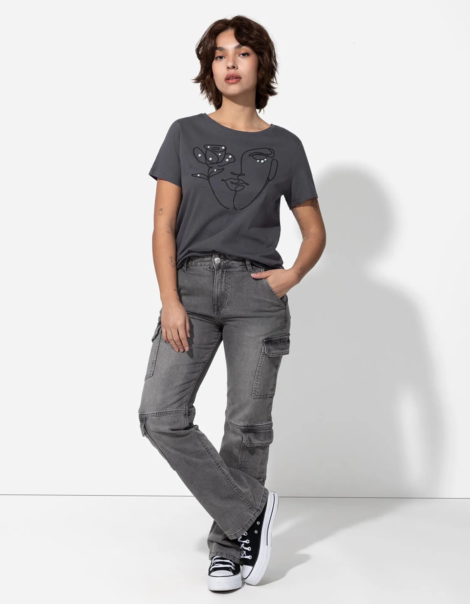 Ever Me T-shirt - Sierkraaltjes - donkergrijs Hot