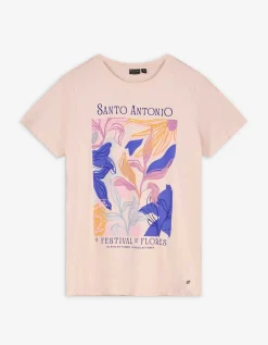 Takko T-shirt - Vooropdruk - roze Sale