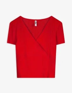 Page One T-shirt - Wikkellook - rood Fashion