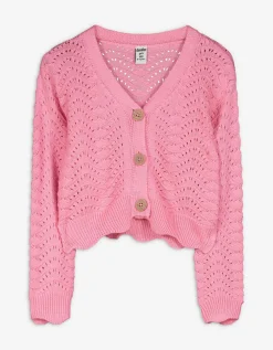 Dopodopo girls Vest - Geperforeerd breisel - pink Clearance